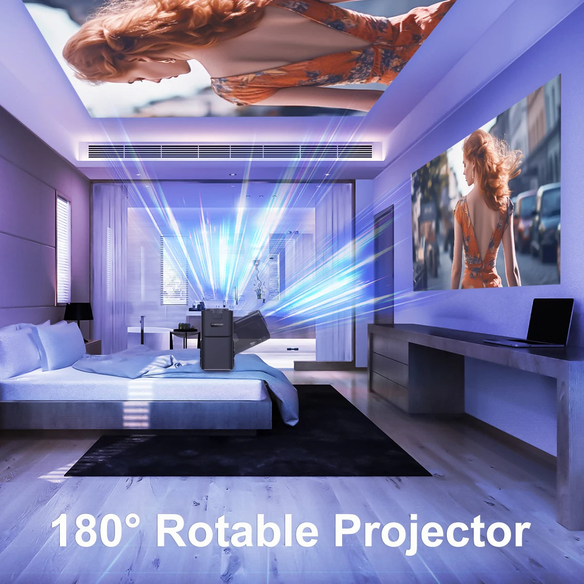 4K Android 11 Portable 1080P Projector 